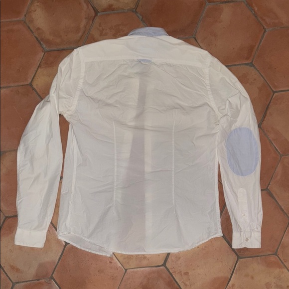 Zara | Slim fit dress shirt in white with blue accents | sz S - Picture 3 of 3